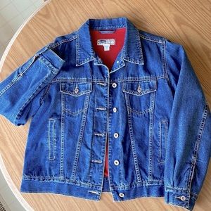 Vintage Old Navy Blue Jeans jacket with red lining
